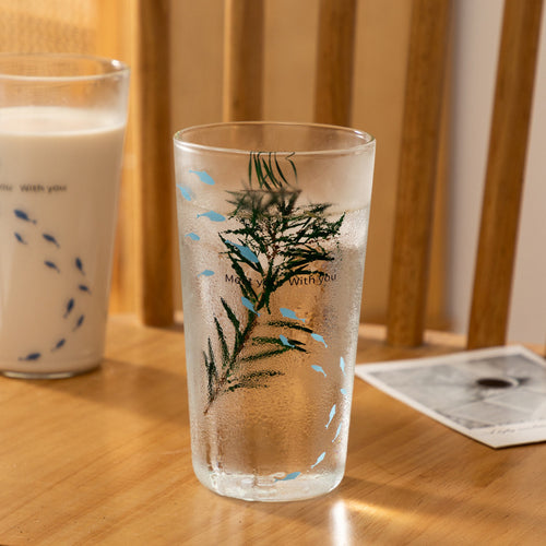 New Fish Glass Cup, High Borosilicate Clear Glass Mug, Minimalist Coffee Cup, Office Water Glass, Heat-Resistant Milk & Juice Tumbler